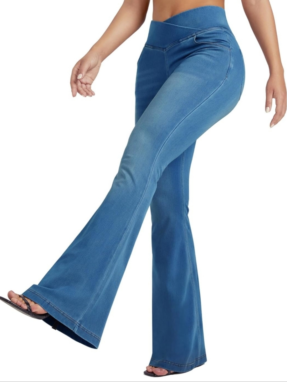 NWT Blue Rose High-Waist Flare Jeans in Light Blue - Picture 6 of 14